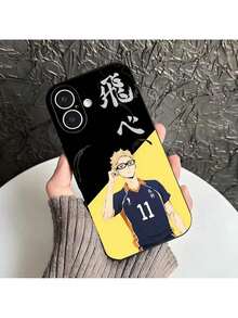 Étui de téléphone Tsukishima Kei Haikyu Anime compatible avec Coque 17 Pro, Coque 17 Pro Max, Coque 17, Coque 16 Pro - Noir 2 - Voir 4