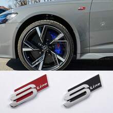 3D Metal S Line Logo Design Sticker, Fashion Car Decal With Badge And Logo, Fit For Audi S Line A1 A3 A4 A5 A7 Q2 Q5 Q7 TT SQ5 SQ7 B6 B7 - Multicolor - View 1