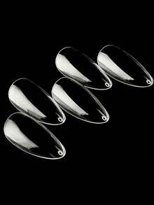 Almond Fake Nails 504pcs - Long Ballerina Press On Nails Clear Almond Ballet Round Nails Tips For Full Cover Acrylic False Nails Art, Home DIY Nail Salon Nail Supplies - Clear - View 3