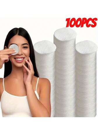 150pcs/100pcs Round Makeup Remover Pads, High-Quality Cleansing Wipes, Low-Irritation Lint-Free Round Cotton Pads, Suitable For All Skin Tones, Disposable Beauty Wipes, Non-Woven Cleansing Pads, Daily Skincare, Soft Texture, Gentle Exfoliation, Suitable For Beauty & Skincare Enthusiasts