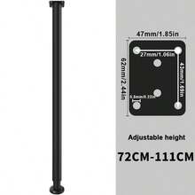 Adjustable Kitchen Worktop/Desk/Breakfast Bar Table Leg Bar - Black - View 3