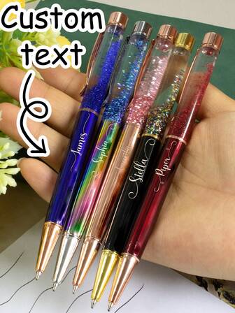 Bolígrafo de gel con arena móvil personalizado, bolígrafos personalizados para maestros, bolígrafos de gel flash de color personalizable, bolígrafos Writech con texto personalizable, núcleo giratorio con núcleo de tinta, bolígrafo de arena móvil creativo, regalos de cumpleaños, regalos del Día del Maestro, aniversario, regalos de graduación, regalos de regreso a la escuela, niños, estudiantes, amigos, niño, niña, trabajo, suministros de regalo de Navidad