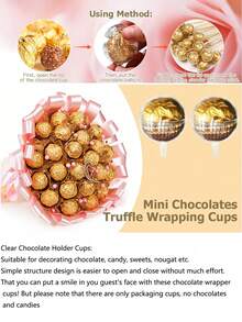 10pcs/Set Chocolate Flower Stand, Transparent Sphere Chocolate Decor Flower Stand For Valentine's Day, Anniversary, Birthday, Wedding, Holiday Gift Packaging - Multicolor - View 11