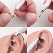 1pc Aluminum Alloy Perforated Ball Grabber, 4-Claw Stainless Steel CZ Picking Tool, Mini Grabber Pen Tweezers - Multicolor - View 6