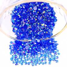 2MM-6MM, 5 Sizes, Assorted Transparent AB Color Resin Round Flat Bottom Crystal Rhinestone Jewelry DIY Beads, Suitable For Phone Cases, Nail Stickers, Clothes, Bags, Shoes, Crafts, Sparkling Nail Art Decorations