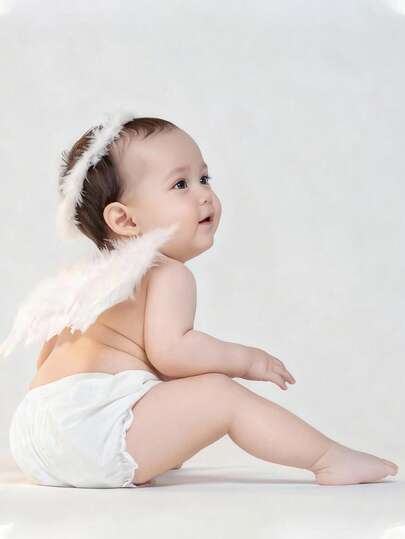 1 Set Accesorios de fotografía para recién nacidos Alas de ángel y diadema con halo, Set de 2 piezas Alas de ángel Halo Accesorios de fotografía de Cupido con diadema de hojas, Decoraciones lindas para baby shower, Pascua, niñas/niños, Adecuado para fotografía, decoración de actuaciones, disfraces festivos, regalos festivos, mejor regalo para el Día de San Valentín, mejor regalo para Año Nuevo