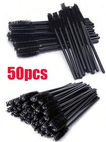 200pcs Black Exquisite Eyelash Brush, Eyebrow Brush, Makeup Brush For Eyelash Extension Combing - Multicolor - View 16