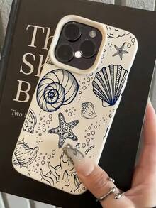 1 chiếc ốp lưng điện thoại TPU chống sốc màu trắng cổ điển họa tiết sao biển sọc xanh dương tối giản, bao phủ toàn màn hình, tương thích với Apple 17, 16, 15, 14, 13, 12, 11 Pro Max, Air và Series - Nhiều màu - Xem 2