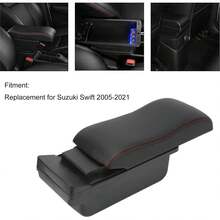 Centro Organizador de la Caja del Reposabrazos del Coche, Caja del Reposabrazos de la Consola del Coche, Superficie Negraáctil, Reemplazo de Línea Roja para 2005-2021 - 1 - Ver 3