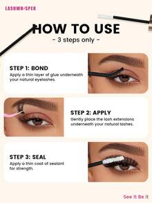 Bộ dụng cụ tự nối mi, bao gồm keo dán và chất làm kín - Mi giả dạng chùm, dung dịch tẩy, nhíp và cọ chải mi, mi giả tự nhiên, nhẹ, có thể tái sử dụng, phù hợp cho người mới bắt đầu sử dụng tại nhà. - Nhiều màu - Xem 4