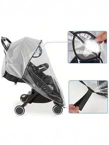 通用婴儿推车雨罩，防风、防水、防虫、冬季保暖，推车雨衣 - 彩色 - 查看 5