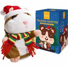Eocolz Hámster parlante Repite lo Que Dices, Mimicry Mascota Peluche Amigo electrónico Juguete Interactivo Divertido niños Juguetes de Peluche niños Aprendizaje temprano Regalo para niñas y niños - Gris - Ver 10