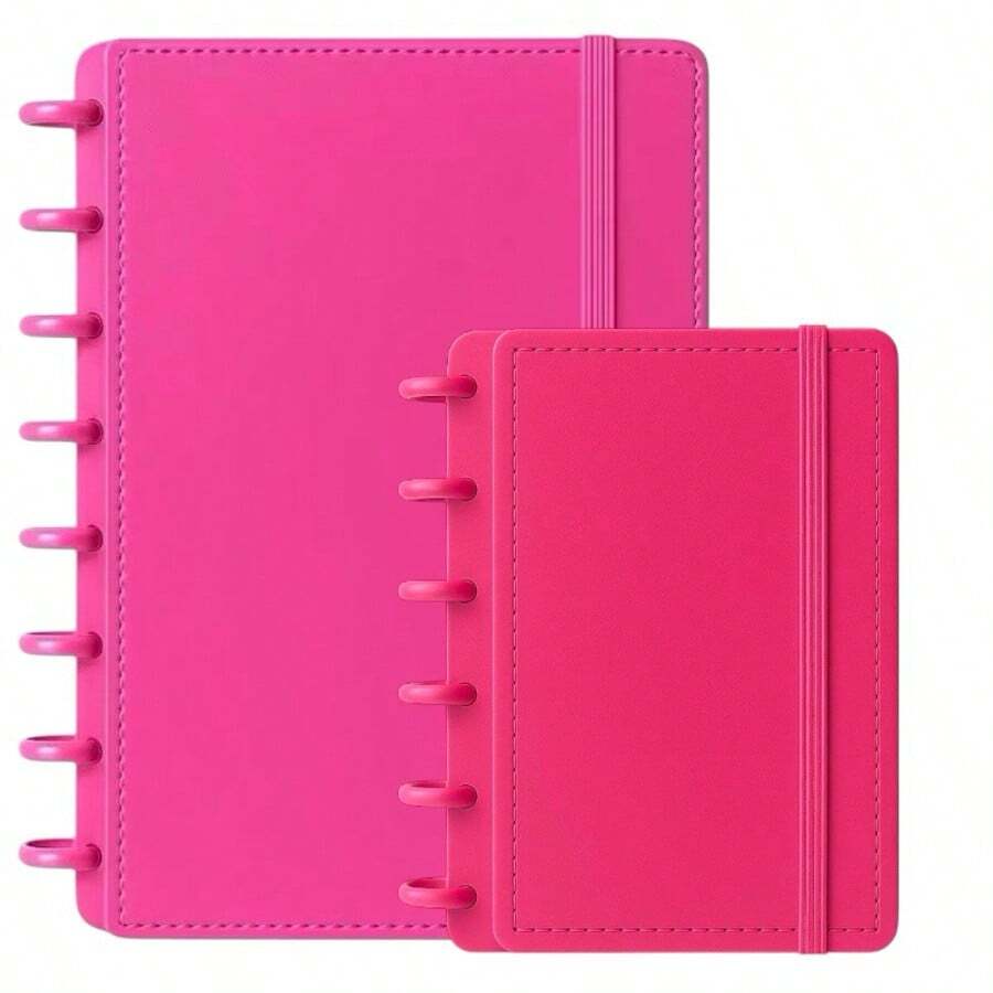 Kit Of 2 Smart Notebooks A5 A6 Hardcover 80 Sheets School/University Diary Planner - 粉色 - 查看 1