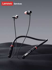 Lenovo Y111 Neckband Bluetooth Earphones, Sports Running Sweat-Proof, Long Battery Life, HIFI Sound Quality, Low Latency, Gaming, Clear Hands-Free Calls With Microphone, Passive Noise Cancellation, Wireless Earbuds Compatible With Smartphones & Computers - 黑色 - 查看 12