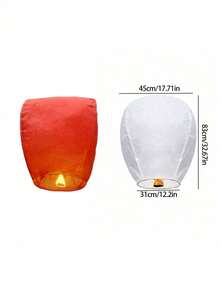 1 Pack Of 3/5/10 Romantic Paper Lanterns/Sky Lanterns/Wish Lanterns, Made Of Flame Retardant Materials, Oval Thick Paper - Multicolor - View 4