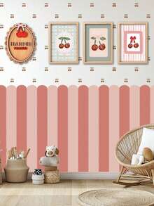Multi-Color Vertical Striped Curved Wallpaper, Suitable For Children's Room, Living Room And Other Home Decor, Waterproof Self-Adhesive, Can Be Directly Pasted - Multicolor - View 3