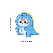 6片可爱熊猫脸刺绣贴纸，适用于包包/笔记本DIY装饰，刺绣布贴，服装贴片，熨烫式自粘贴纸