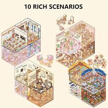 10 en 1 Escena de Pegatinas, BetterJonny Pegatinas de Casa 3D, 3D Calcomanías de Escena en Miniatura, Pegatinas Divertidas y Decorativas - 1 - Ver 9