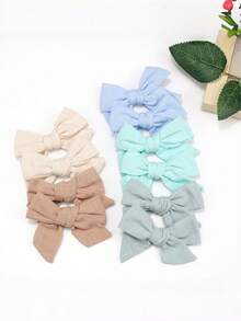 24Pcs Girls Bow Decor Hair Clip For Daily Life, Cloth Handmade Children's Bow Hair Clips, Morandi Alligator Hair Clips, Girl's Hair Accessories, Christmas Decrations, Christmas Hair - Multicolor - View 3