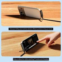 2-In-1 1.5M 240W Super Fast Charging Foldable Phone Stand With Braided Type-C Cable | Multi-Angle Adjustable Charger Cord For IPhone, IPad, Gaming & Multiple Devices - màu đen - Xem 8
