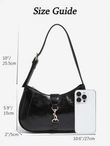 1pc Retro Minimalist Hook Decor Adjustable Shoulder Strap Crescent Shape Bag,[US-Based Shipping] Suitable For Date, Outing, Party,1pc Retro Minimalist Hook Decor Adjustable Shoulder Strap Crescent Shape Bag, Suitable For Date, Outing, Party,Perfect For Office,College,Work,Business,Commuting,Outdoor Activities,Travelling And Picnic,Women's Shoulder Bag,Handbag,Shiny Flap Underarm Bag, Fashionable And Versatile,Small But Spacious,Can Accommodate Mobile Phones,Keys,Cosmetics And Other Essential Items,Daily Commuting,Dating,Shopping Or Travel,Women's Fall Clothing Winter Clothing Christmas Gift Fall Autumn Velvet Furry Party Fuzzy Plush Thanksgiving Festival Cyber Monday Holiday Knitted Winter Valentine' S Day Gift Christmas Women Crossbody - màu đen - Xem 9