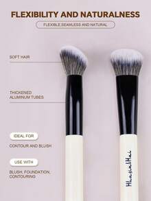 HUAQINVHAI Beige Box Set Of Dual-Ended Multi-Functional Blush Brush, Contour Brush, Highlighter Brush, Foundation Brush, Powder Brush, Portable Makeup Bag. - Beige - View 3