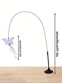 New Release Cat Toy Closely Fits The Ground, Interactive Cat Toy Suitable For Indoor Play And Exercise, Cat Wand With Steel Wire Long Rod For Self-Entertainment, Durable Chew Toy, Pet Supplies - Multicolor - View 2