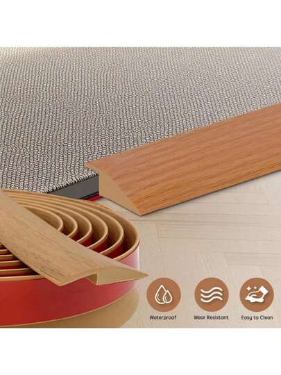 1pc 1m/39.37in PVC Self-Adhesive Floor Edge Trim, Door Threshold Strip, High-Low Carpet Edging Trim