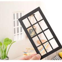 1:12比例微缩模型娃娃屋窗框，12件套木制瓦片屋檐，适用于DIY娃娃屋翻新配件，娃娃屋装饰用品 - 彩色 - 查看 3