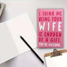 1张趣味老公生日贺卡 - 情人节或周年纪念日礼物佳选 - 男士幽默搞怪贺卡 - 含信封和感谢卡 - 小型企业用品 - 彩色 - 查看 5