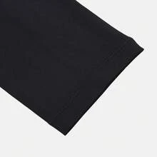 Asics 男士跑步长袖T恤，针织无领长款T恤 2011D470-001 - 黑色 - 查看 5