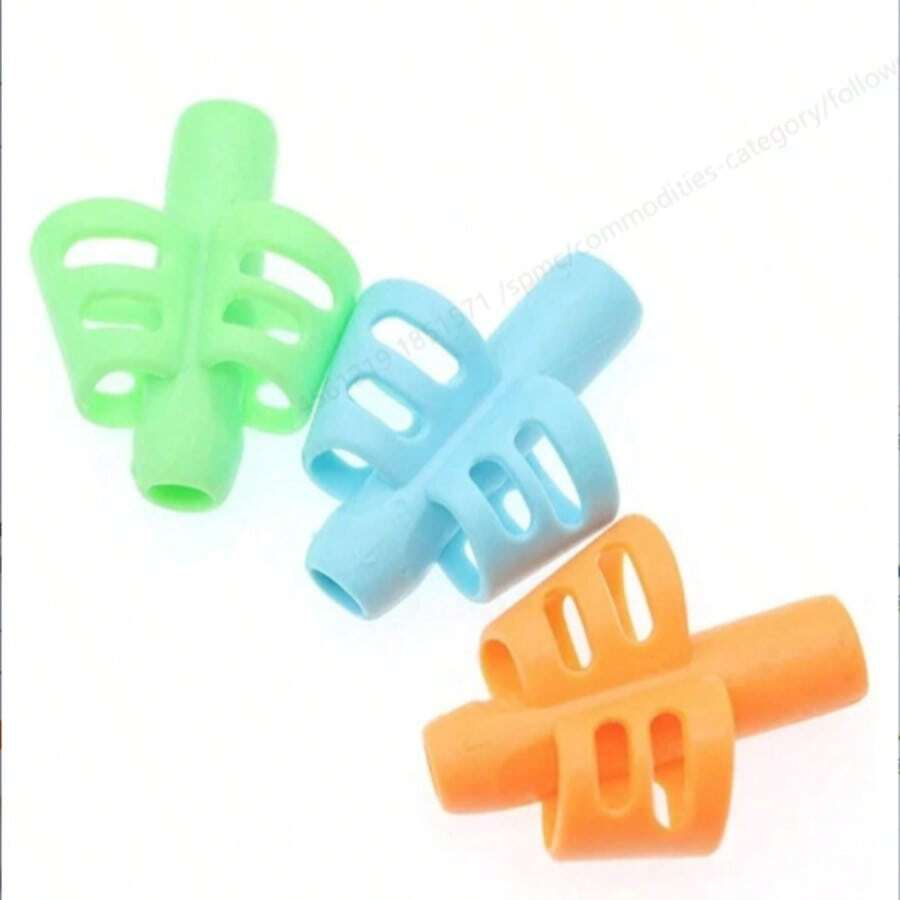 3件套书写工具套装，带铅笔握笔器，帮助儿童学习正确的书写姿势并预防近视