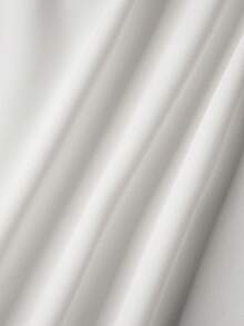 QUNGIGU Falda larga de cintura alta de línea A, de unicolor, básica, con dobladillo dividido, cómoda y casual - Blanco - Ver 10