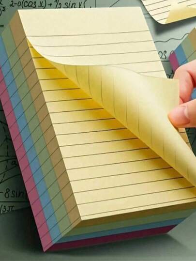 100/200张彩色带横线便签纸，便携实用，适合学生和上班族，是返校季的理想之选，也是学习用品、文具、便利贴、美观学习用品等必备单品。