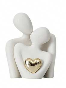 1 pieza Figura moderna y romántica de pareja abrazándose (medio juego), decorada con un corazón rojo, decoración única de resina abstracta de pareja abrazándose - Uso versátil, adecuada para decoración del hogar y la oficina, ideal para estanterías o entradas, también perfecta para la decoración del dormitorio y la sala de estar, y un regalo ideal para el Día de San Valentín. - Multicolor - Ver 13