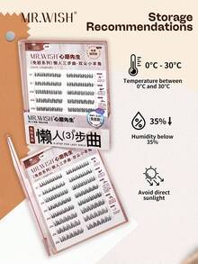 96pcs/Set Glue-Free Animal Series - Double-Pointed Sheep Horn PLUS Photogenic Everyday Cartoon Lashes, MR.WISH False Eyelashes - C - View 7