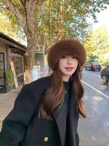 女士冬季抓绒渔夫帽，保暖冬帽，时尚加厚帽，适合寒冷天气户外活动，节日礼物，冬季配饰，冬季服装，个性化礼物 - 彩色 - 查看 7