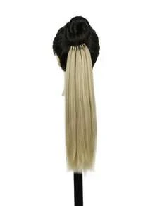 16"/26" Ponytail Wig, Multi-Functional Elastic Band, Available In Coffee Brown, Light Brown, Wine Red, Golden, Heat-Resistant, Women's Long Straight DIY Wrapped Ponytail, Soft & Natural Synthetic Ponytail - Multicolor - View 17