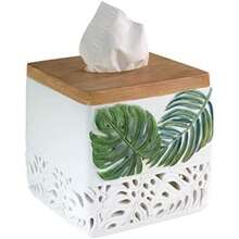 Avanti Linens - Toalla de Punta de los Dedos, Toalla de algodón Suave y Absorbente (Viva Palm Collection)(Tissue Box Cover Verde) - Multicolor - Ver 6
