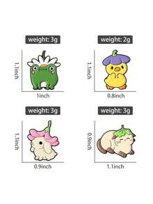 1pc Cute Rabbit Flower Enamel Brooch, Kawaii Frog, Yellow Duck, Cat Animal Brooch Lapel Pin Fashion Accessory Gift, Put Greeting Card In Pocket To Wish Your Friend - Multicolor - View 11