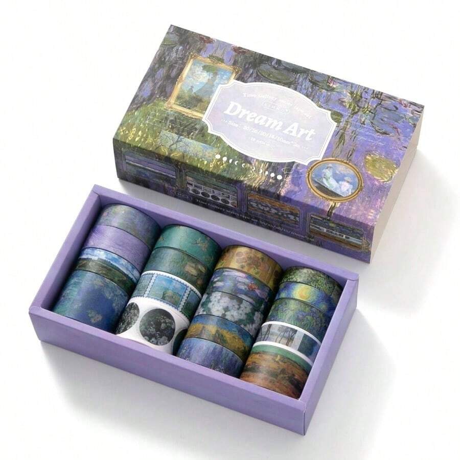 18 Rolls Washi Tape Set Crafts And Journaling Vintage Floral Tape Scrapbooking Supplies Washi Tape Journaling Decorative Tape Crafts - 夢境藝術 - 查看 1