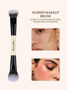 HUAQINVHAI Beige Box Set Of Dual-Ended Multi-Functional Blush Brush, Contour Brush, Highlighter Brush, Foundation Brush, Powder Brush, Portable Makeup Bag. - Beige - View 2