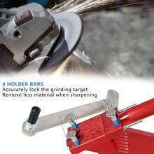 Afilador ajustable de cuchillas de cortacésped de 15° a 45° - Kit ergonómico de herramientas de equilibrado y afilado para uso doméstico y comercial, para el reemplazo profesional de cuchillas de cortacésped, compatible con el modelo 5005. - Rojo - Ver 4