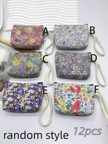 6pcs/Set Fashion Mini Corduroy Coin Purses With Keychain - Casual & Stylish, Suitable For Storing Keys, Cables, Coins And Rings - Easy To Clean And Washable - Multiple Colors Available, Perfect Gift For Friends, Great Value. Can Also Be Used As Cable Organizer, Minimalist Mini Bag, Sanitary Pad Pouch, Makeup Bag, Holiday/Winter Cosmetic Storage, Back To School Supplies, Etc.