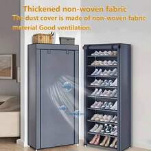 5/7 Tier Shoe Organizer With Nonwoven Fabric Cover Shoe Cabinet, Easy To Assemble, Portable Shoe Cabinet, Shoe Storage Shelf For 27-35 Pairs Of Shoes, Suitable For Various Scenes Such As Entryway, Suitable For Sneakers, High Heels, And Boots - 5 tầng & Đen - Xem 4