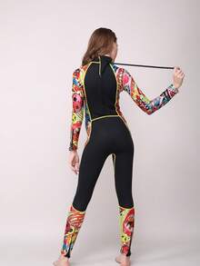 HISEA 3.0mm Thick Women's Full Body Wetsuit; Adult Long Sleeve Warm Swimsuit; Universal Padless Jellyfish Diving Suit - Multicolor - View 7