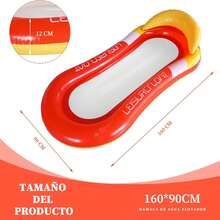TendenciaMOSU Hamaca de Agua Inflable, Cama Flotante con Toldo, Tumbona Inflable con Reposacabezas, Tumbona Acuática con Red para Adultos y Niños, Cama Flotante con SombrillaCalidad premium - Rojo - Ver 4
