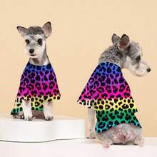 Vêtements pour chien en deux pièces imprimé léopard - Pour Teddy, Spitz nain, Corgi, Bichon, races petites/moyennes, doux et à la mode - BW-15 - Voir 2