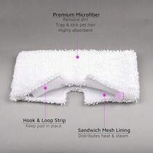 **8 Pack Steam Mop Pads Ultra Thick Microfiber Replacement Covers Washable Reusable For Hardwood Tile Floors Home Cleaning Essentials - 4 Pack White - 查看 4