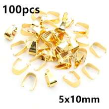 100pcs Stainless Steel Gold Color Pendant Pinch Bail Clasps Necklace Hooks Clips Connector DIY Jewelry Making Findings - Pinch Bail - View 8